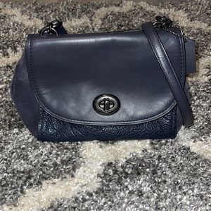 Navy blue coach Faye satchel.